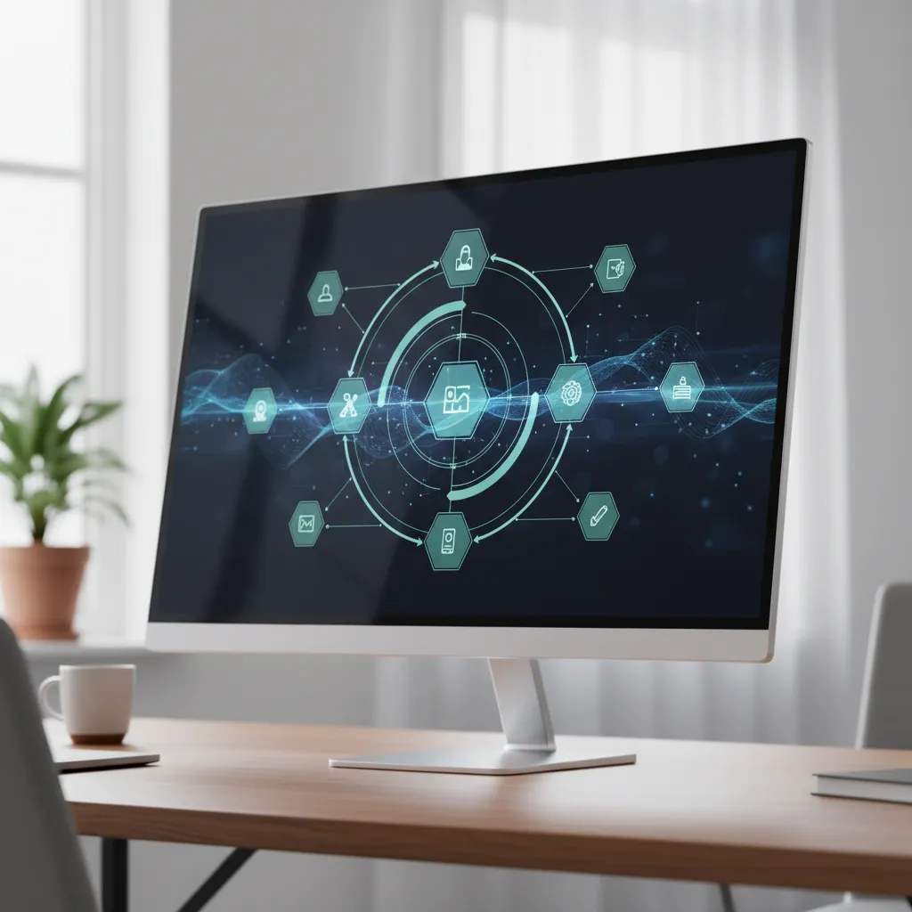 Digital workflow diagram showing ethical guidelines for AI content creation