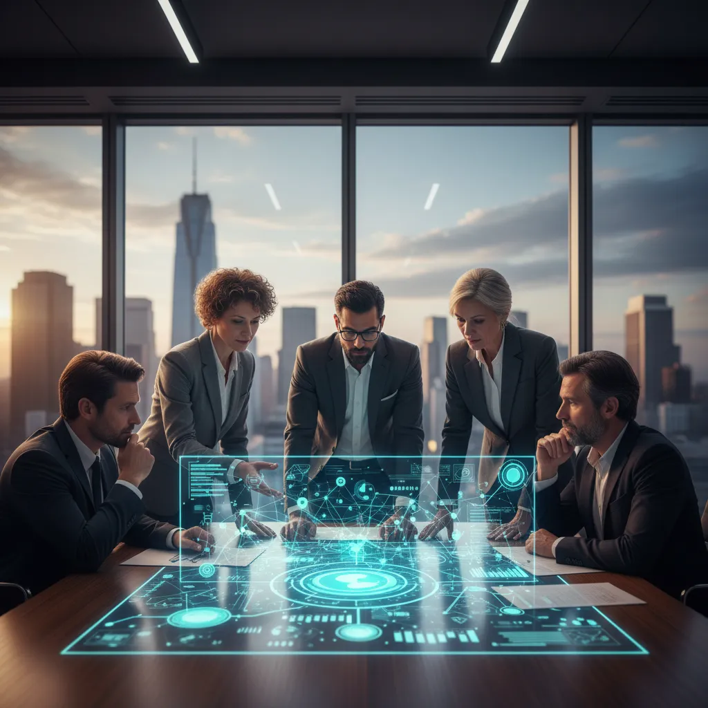 Business leaders using AI for strategic planning