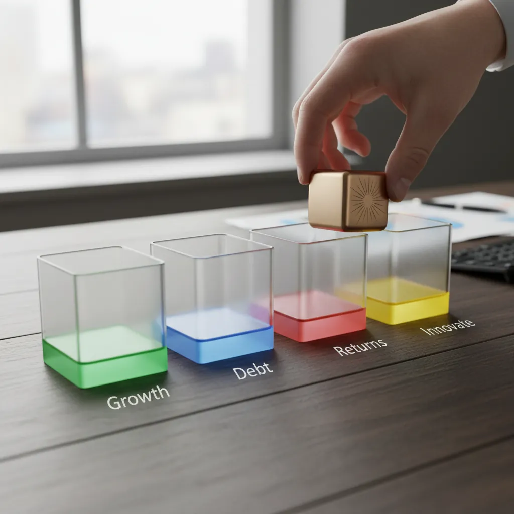 Conceptual image of capital being allocated to different business categories