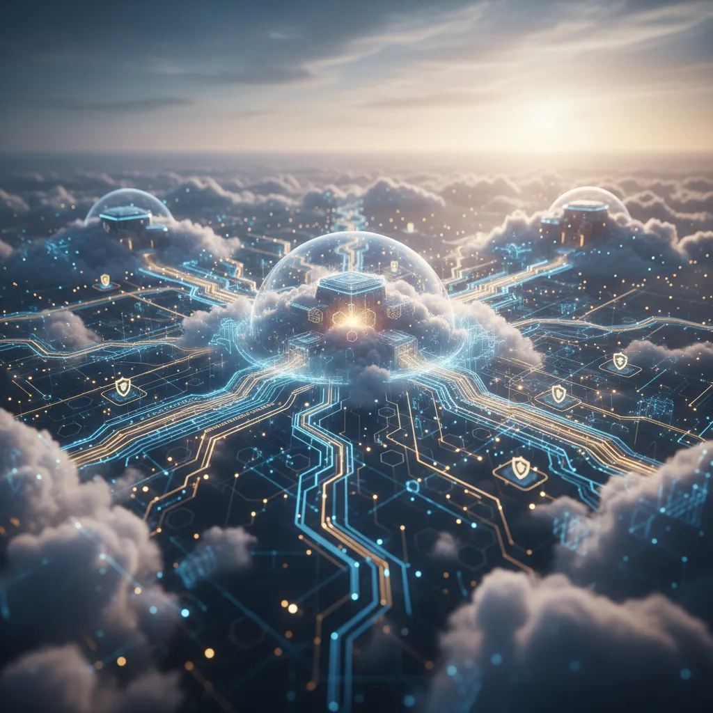 Secure data streams within a cloud computing environment, representing robust cloud data governance