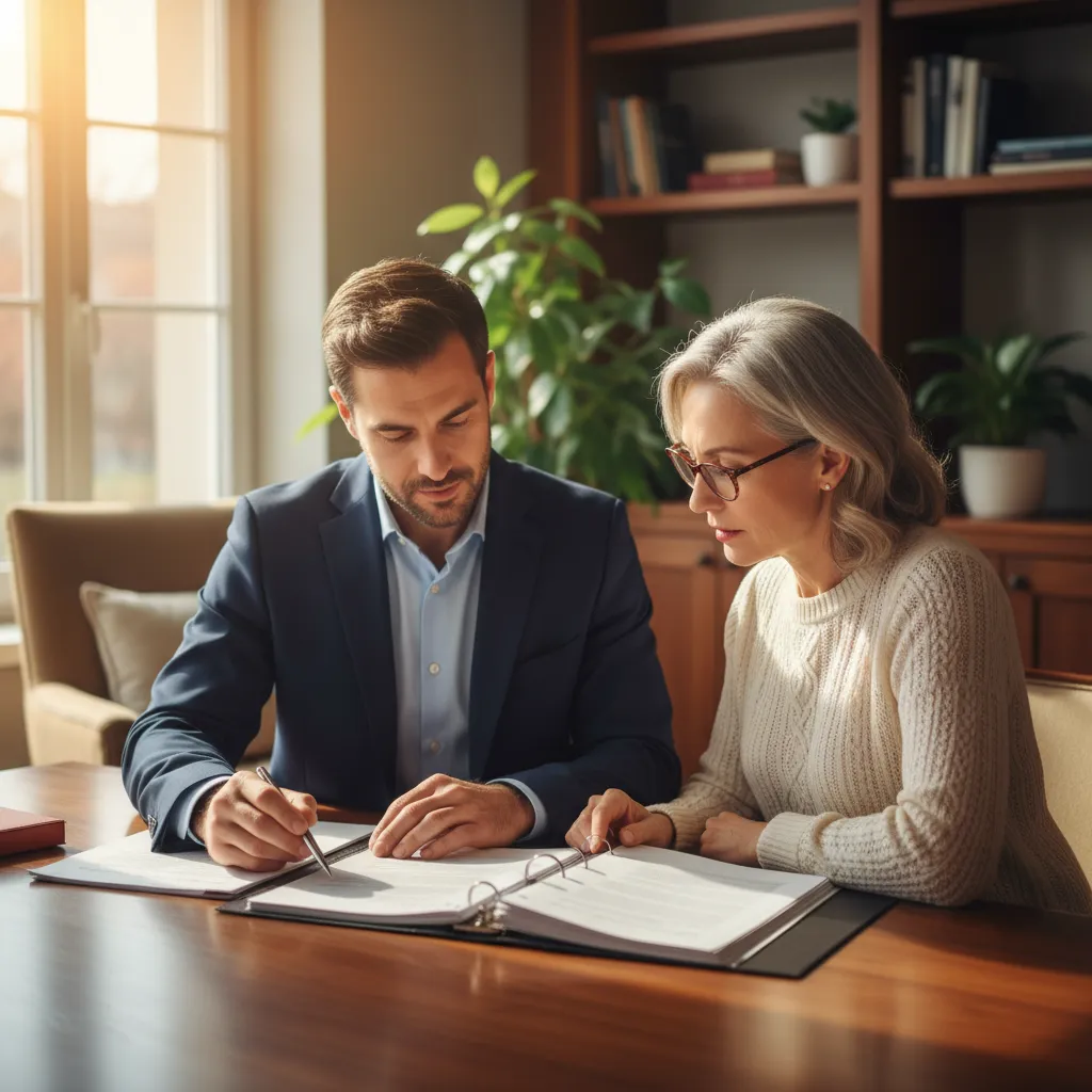 Individual consulting a financial advisor for retirement income planning