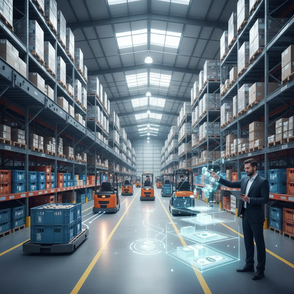 Optimized inventory management in a modern warehouse reducing working capital needs