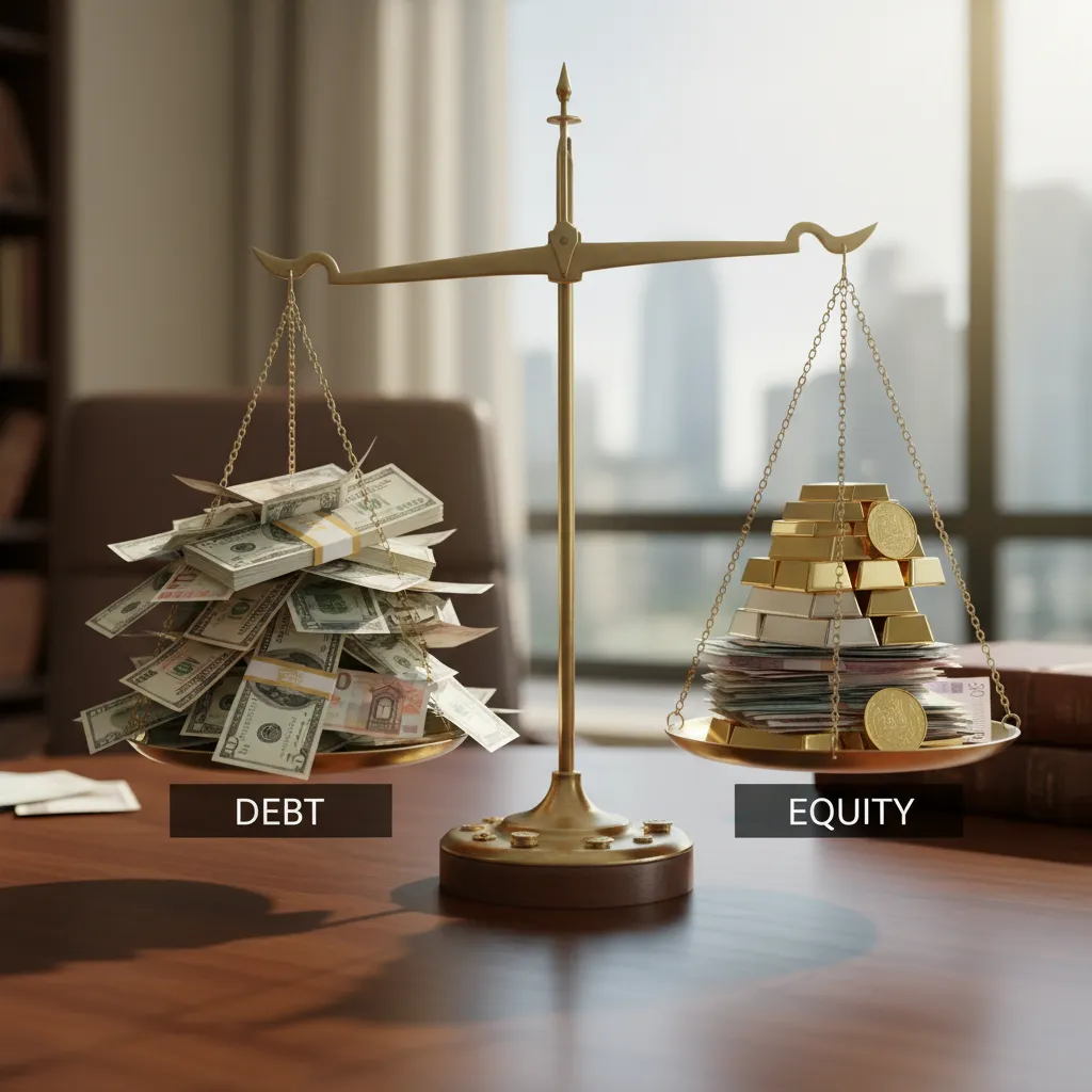 Visual representation of debt and equity in an LBO capital structure