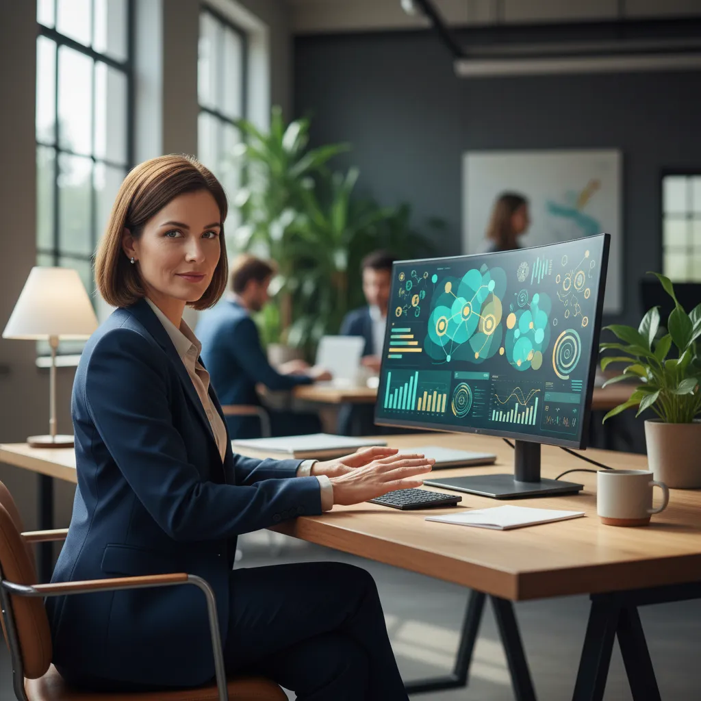 Business leader using a sophisticated dashboard to control and optimize SaaS subscriptions and spending