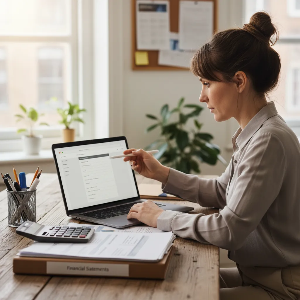 Business owner completing a digital small business loan application form