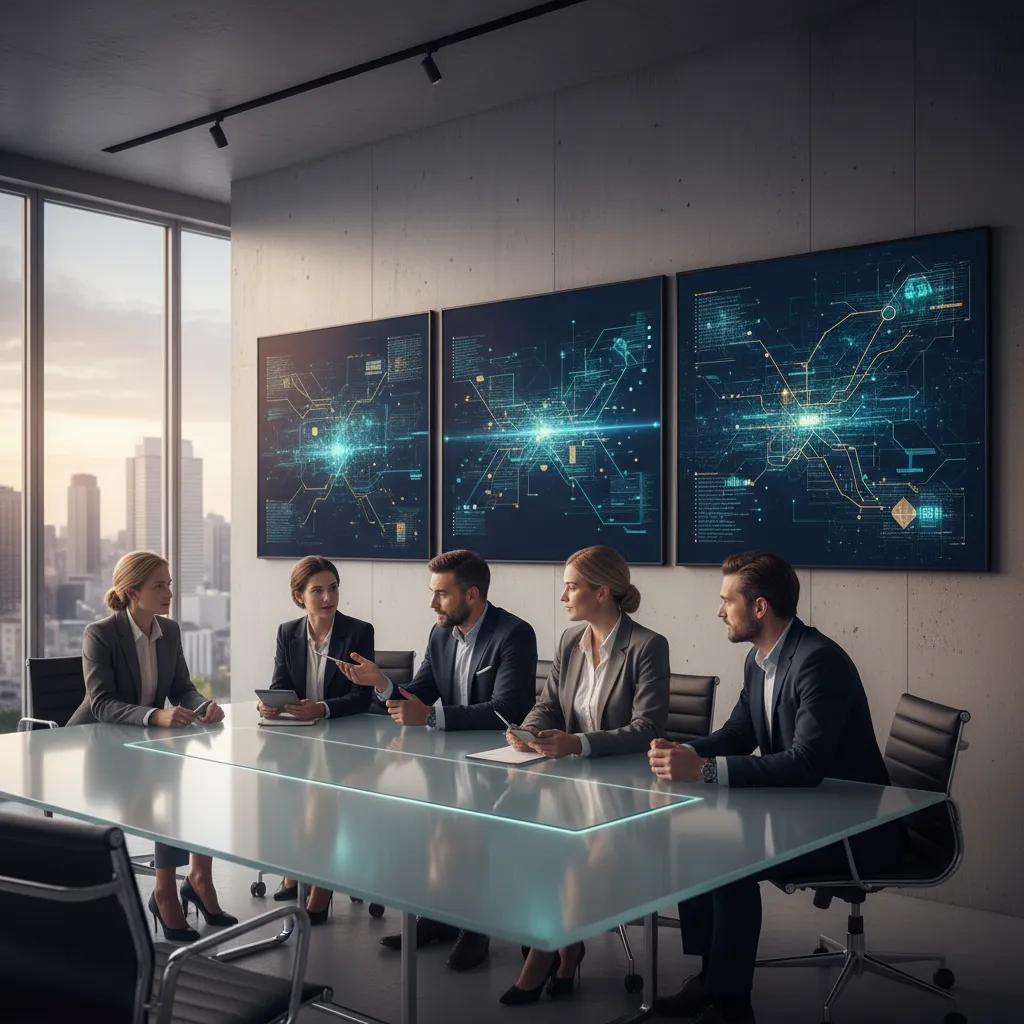 Business team collaborating on strategic financial planning for growth