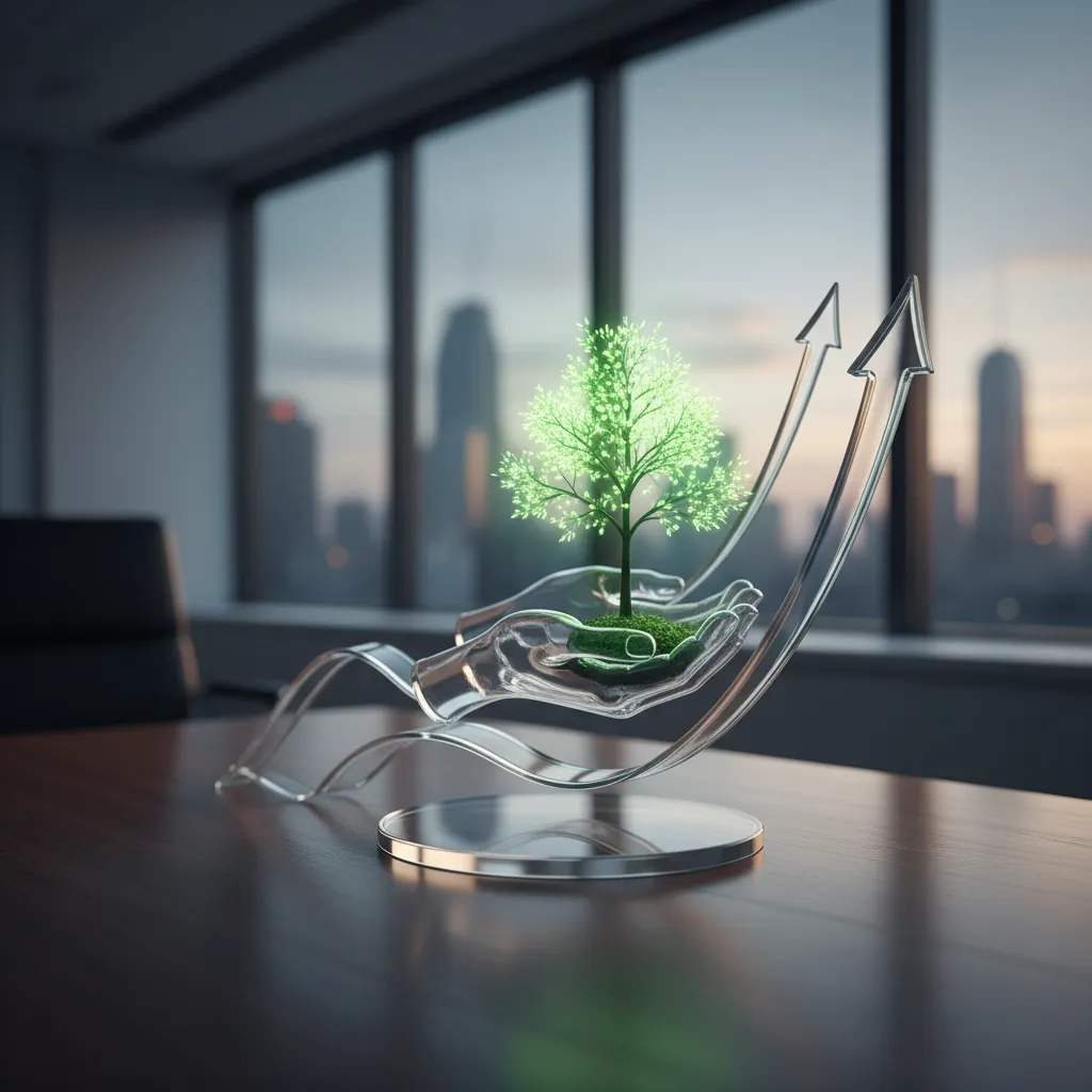 Abstract representation of financial growth and philanthropic impact synergy