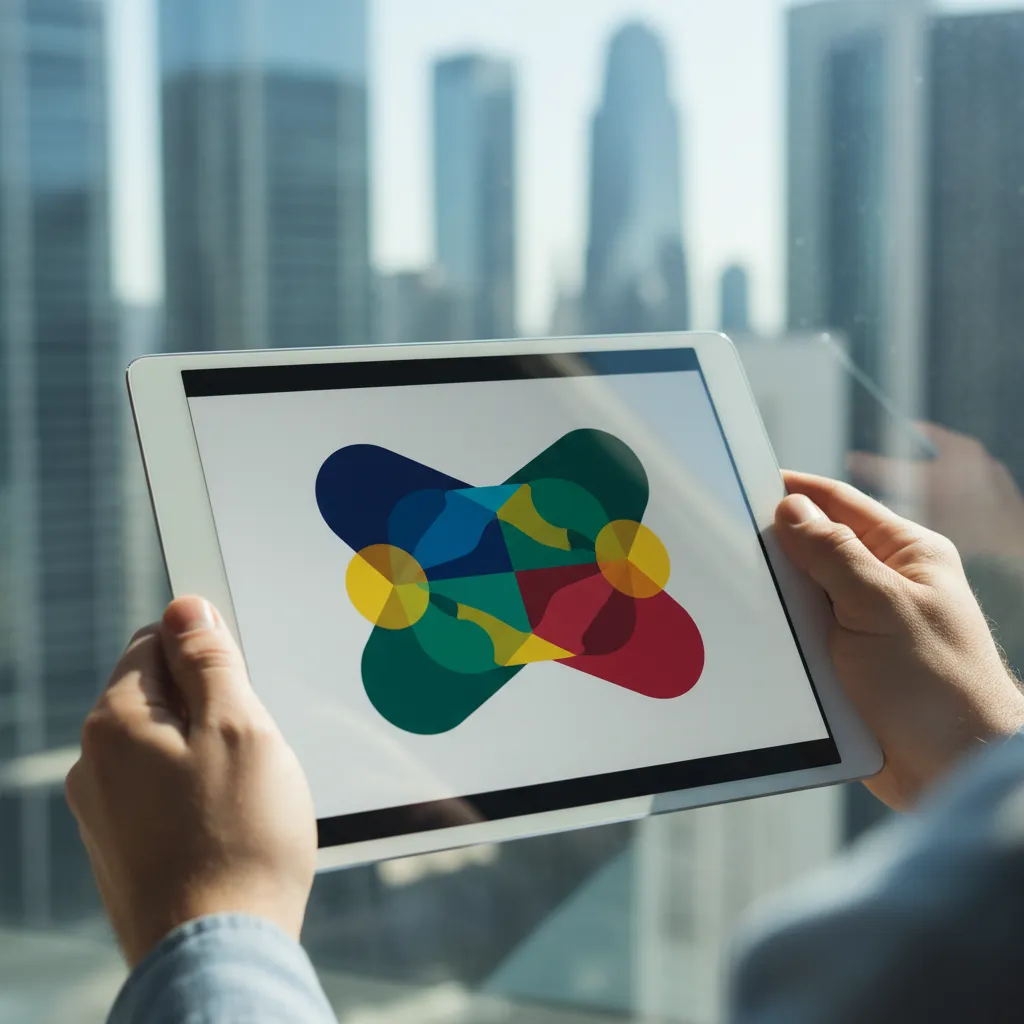 Tablet displaying a diversified investment portfolio with REITs, set against a backdrop of modern city buildings