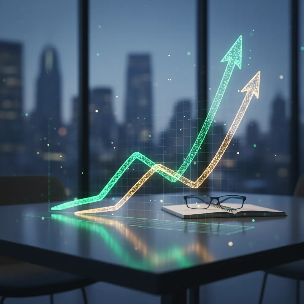 Financial graph illustrating wealth accumulation over time with and without tax-efficient investment strategies